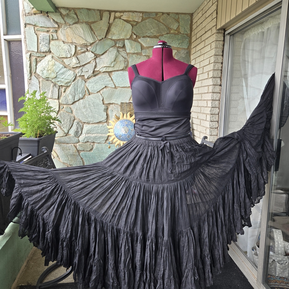 Black 25 Yard Belly Dance Under Skirt